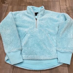 Blue 1/4 Zip Fuzzy Fleece. Size 7/8
